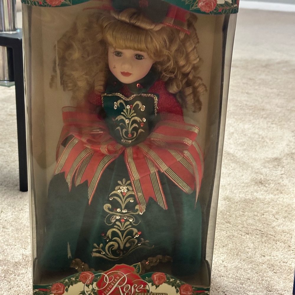 Victorian Rose Collection Holiday Edition Genuine Porcelain Doll